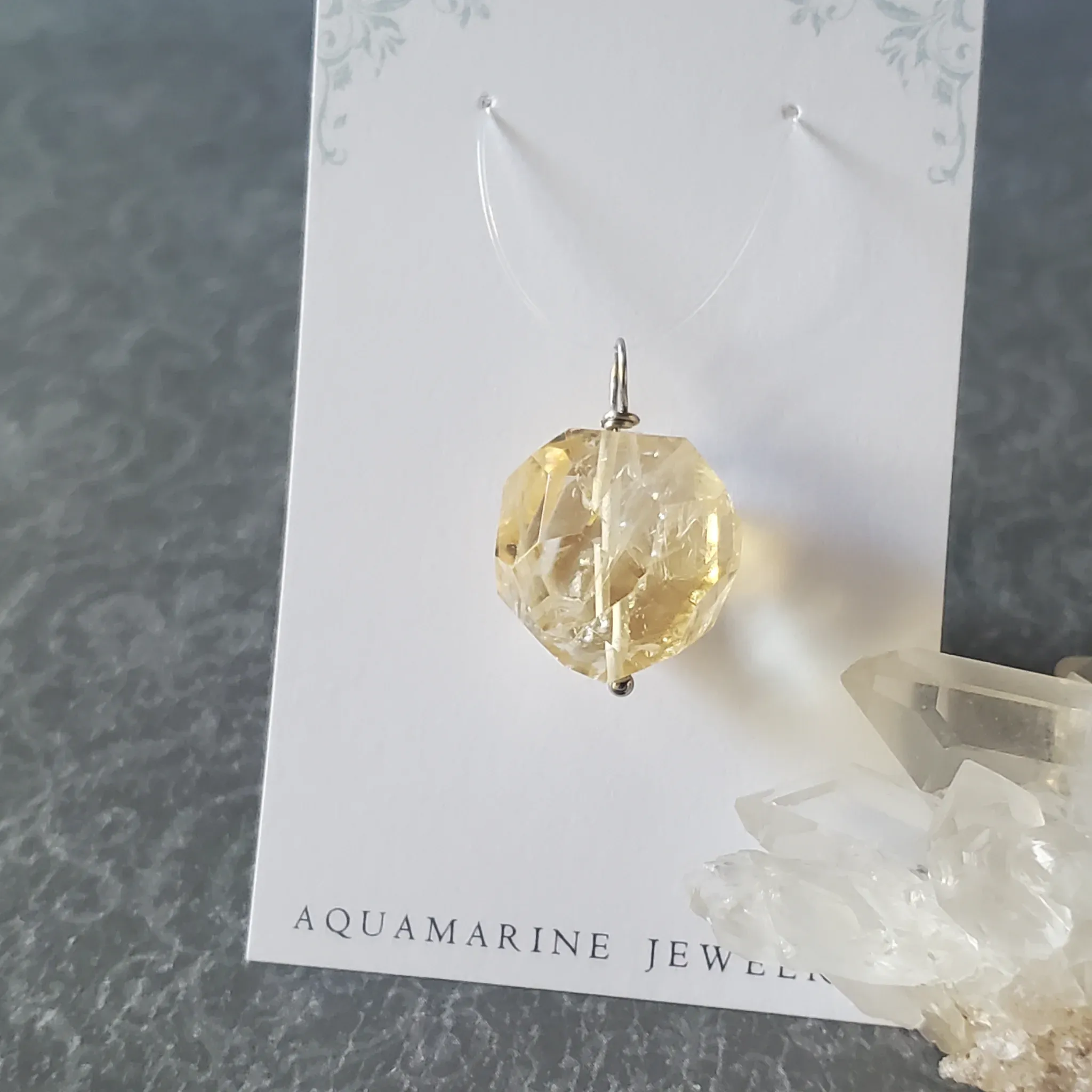 26mm x 18mm x 15mm Citrine Pendant (photo 8 of 10)