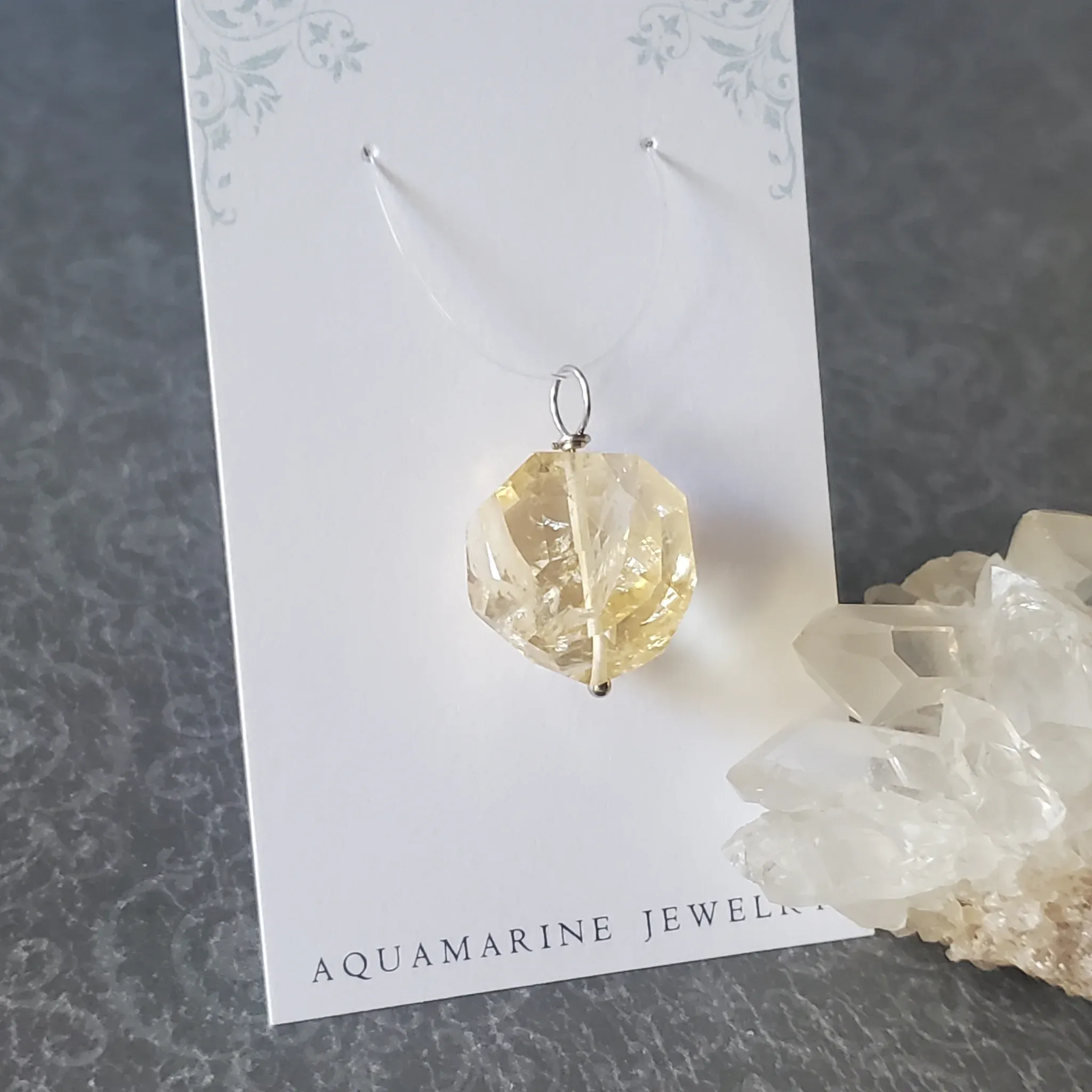 26mm x 18mm x 15mm Citrine Pendant (photo 9 of 10)