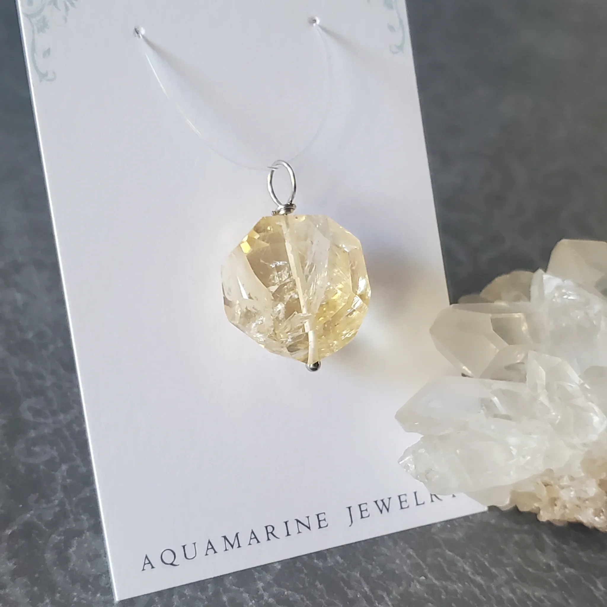 26mm x 18mm x 15mm Citrine Pendant (photo 10 of 10)