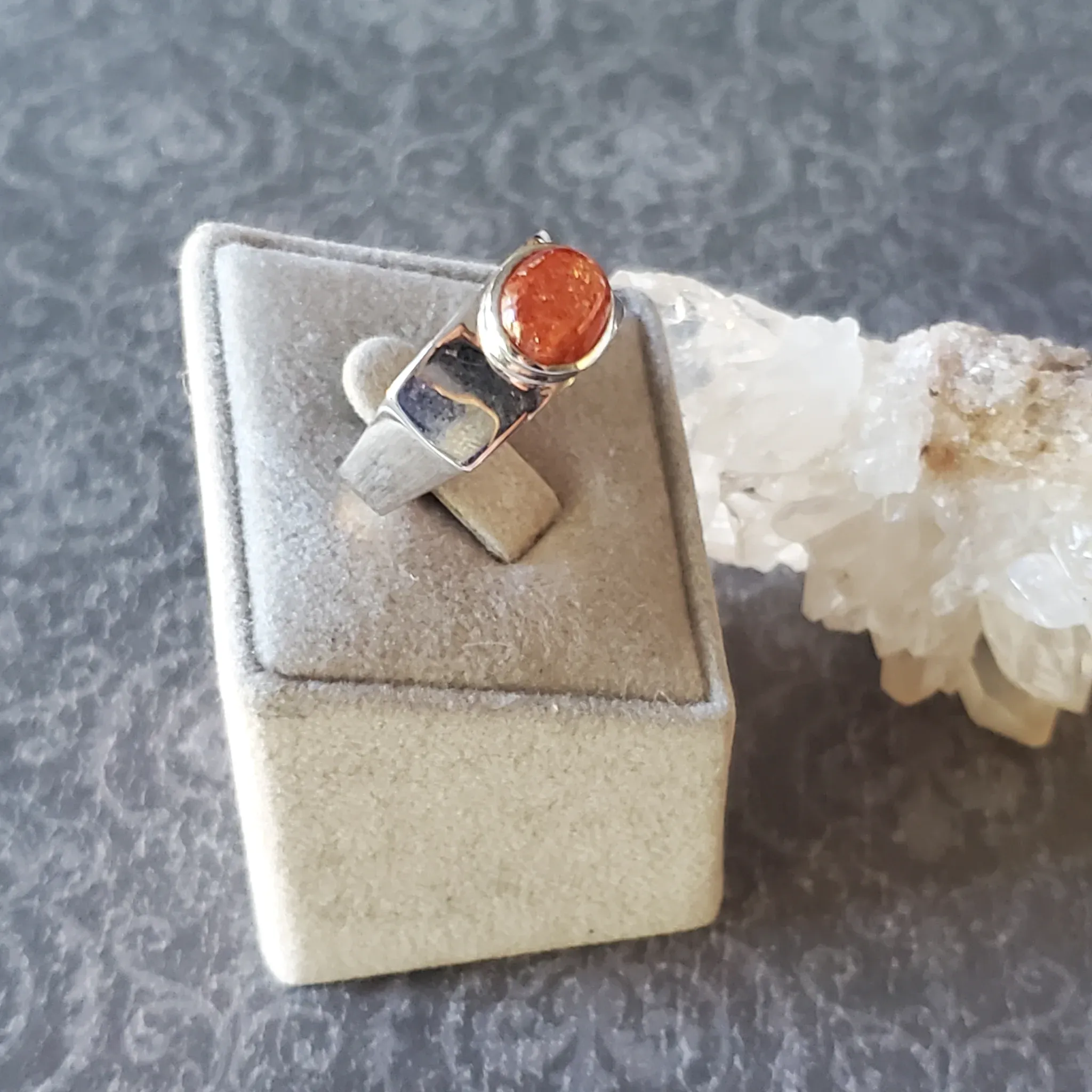 Sun Stone with Tourmaline Sterling Silver Ring (photo 2 of 10)