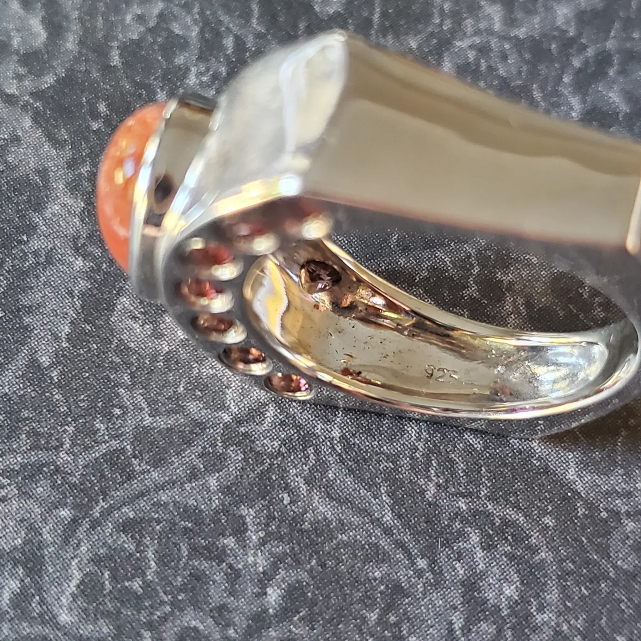 Sun Stone with Tourmaline Sterling Silver Ring (photo 10 of 10)