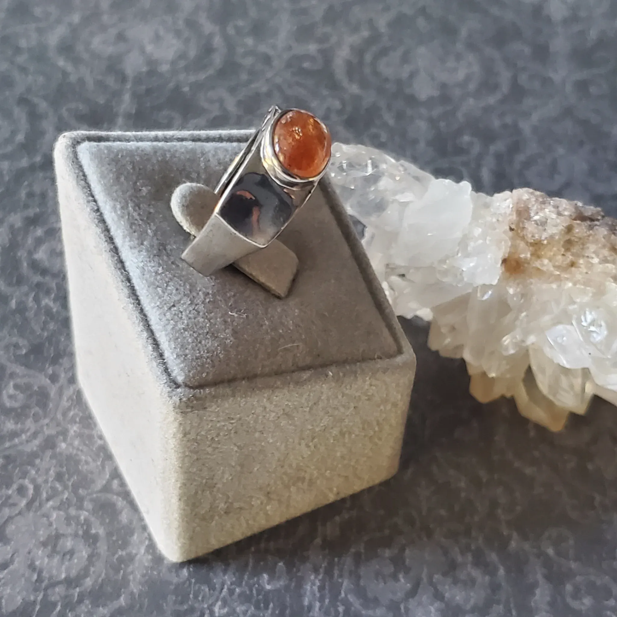 Sun Stone with Tourmaline Sterling Silver Ring (photo 2 of 9)